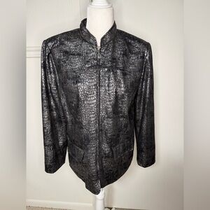Alfred Dunner Metallic Black Jacket size 8